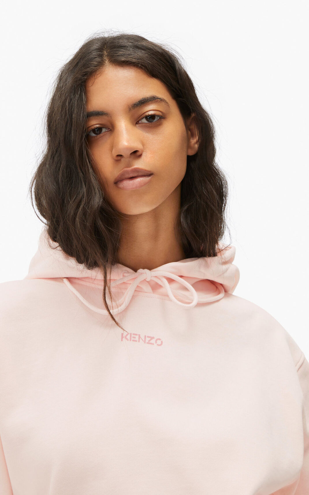 Sudaderas Con Capucha Kenzo Micro Logo Mujer Rosas ZFP305691